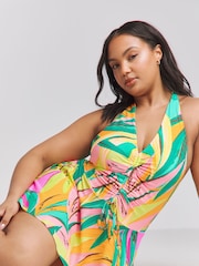 Simply Be Multi Halterneck Swimdress - Image 3 of 4