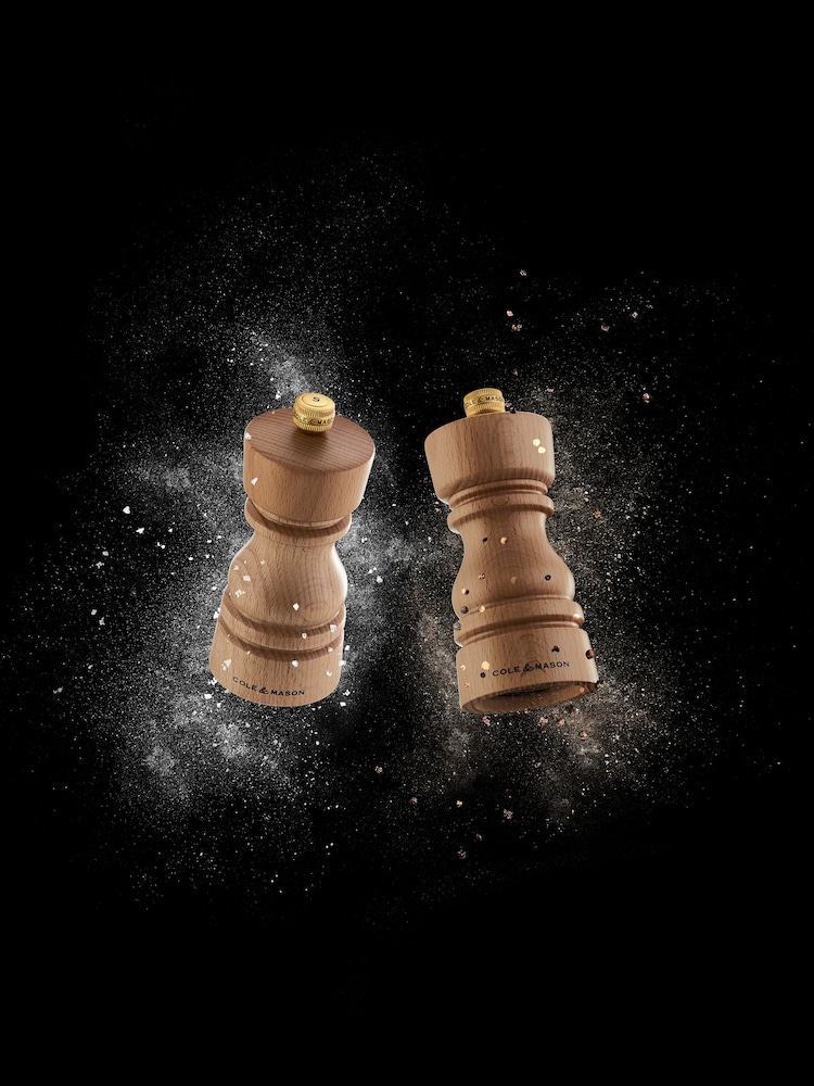 Cole & Mason Natural Beech London 130mm Salt and Pepper Mills - Image 2 of 4
