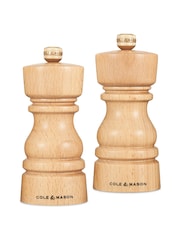 Cole & Mason Natural Beech London 130mm Salt and Pepper Mills - Image 3 of 4