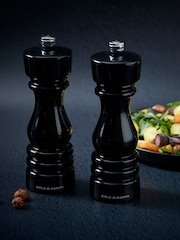 Cole & Mason Black Gloss London 180mm Salt and Pepper Mills - Image 1 of 6