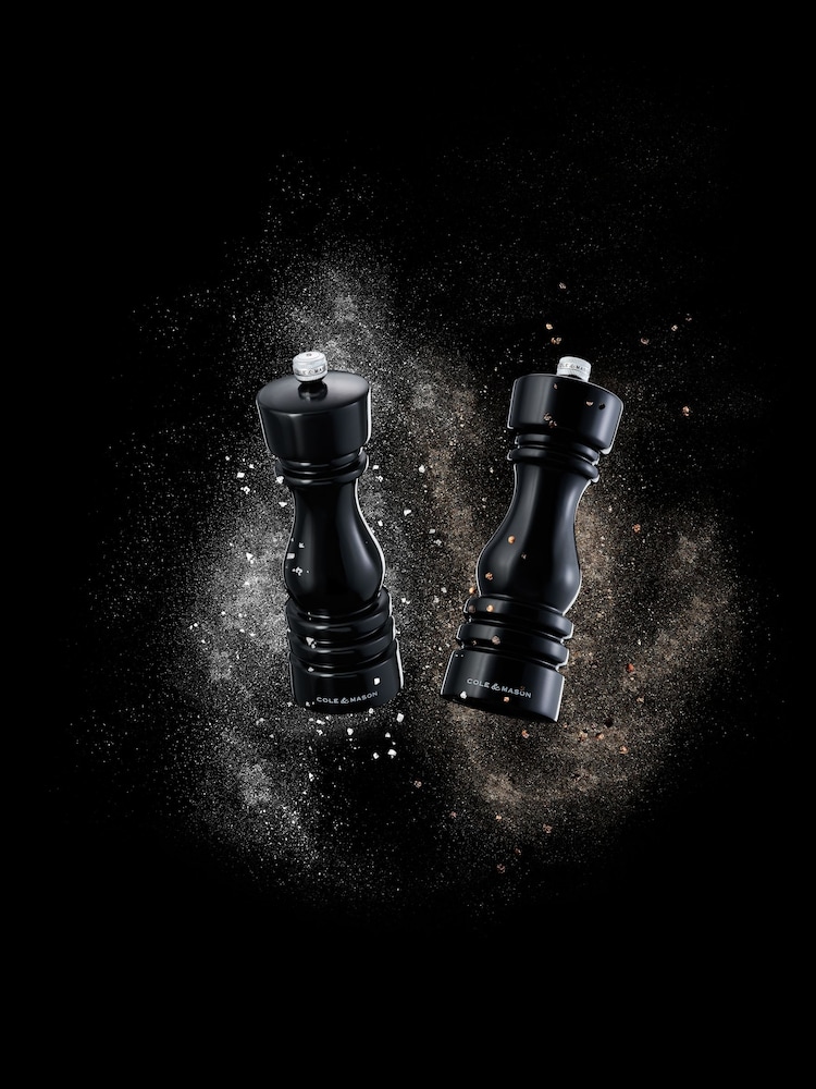 Cole & Mason Black Gloss London 180mm Salt and Pepper Mills - Image 2 of 6