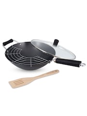 Ken Hom Black Excellence 31cm Non Stick Wok Set - Image 4 of 6