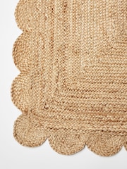 Oliver Bonas Natural Brown Scalloped Jute Rug - Image 3 of 4