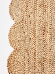 Oliver Bonas Natural Brown Scalloped Jute Rug - Image 4 of 4