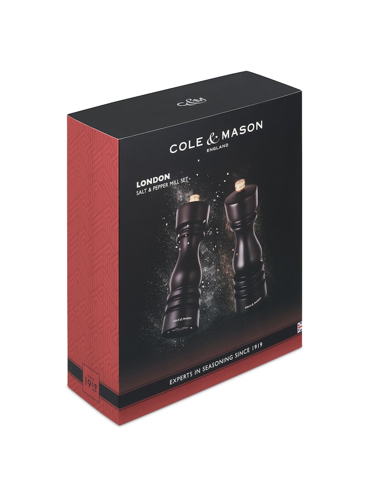 Cole & Mason Chocolate Wood London 180mm Salt and Pepper Mills - Image 6 of 6