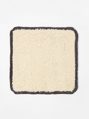 Oliver Bonas Charcoal/Black 100% Cotton Boucle Fringed Cushion Cover - Image 3 of 4