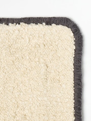 Oliver Bonas Charcoal/Black 100% Cotton Boucle Fringed Cushion Cover - Image 4 of 4