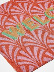 Oliver Bonas Pink Welcome Fan Doormat - Image 2 of 3