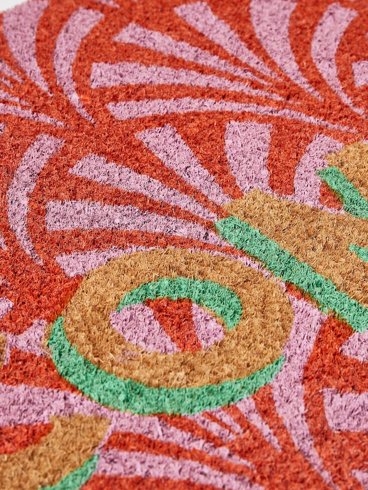 Oliver Bonas Pink Welcome Fan Doormat - Image 3 of 3