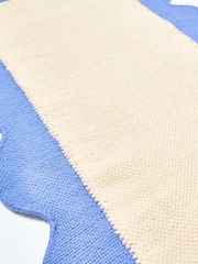 Oliver Bonas Blue Cecily Handwoven Scalloped Wool and Cotton Runner - Image 2 of 4