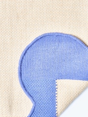 Oliver Bonas Blue Cecily Handwoven Scalloped Wool and Cotton Runner - Image 3 of 4