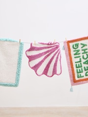 Oliver Bonas Pink/White Shell Tufted Bath Mat - Image 1 of 4