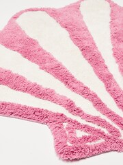 Oliver Bonas Pink/White Shell Tufted Bath Mat - Image 3 of 4