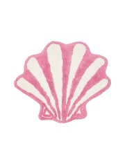 Oliver Bonas Pink/White Shell Tufted Bath Mat - Image 4 of 4
