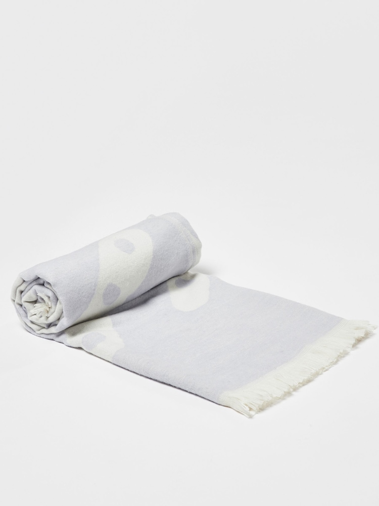 Oliver Bonas Lilac Purple Coral Lilac Jacquard Throw - Image 2 of 4