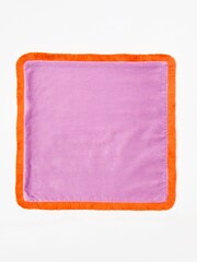 Oliver Bonas Purple 100% Cotton Issey Velvet Fringed Cushion Cover - Image 3 of 4