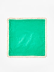 Oliver Bonas Jade Green 100% Cotton Issey Velvet Fringed Cushion Cover - Image 3 of 4