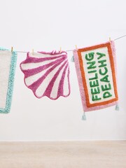 Oliver Bonas Pink Feeling Peachy Rectangular Bathmat - Image 1 of 4