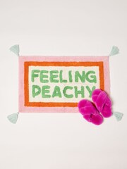 Oliver Bonas Pink Feeling Peachy Rectangular Bathmat - Image 2 of 4