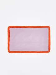 Oliver Bonas Lilac Purple 100% Cotton Issey Velvet Fringed Rectangular Cushion Cover - Image 2 of 3