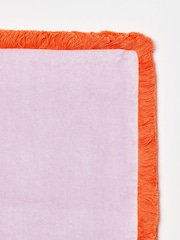 Oliver Bonas Lilac Purple 100% Cotton Issey Velvet Fringed Rectangular Cushion Cover - Image 3 of 3