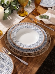 Tramontina White and Blue Abstratta 12 Piece Dinner Set - Image 1 of 5