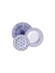Tramontina White and Blue Abstratta 12 Piece Dinner Set - Image 2 of 5