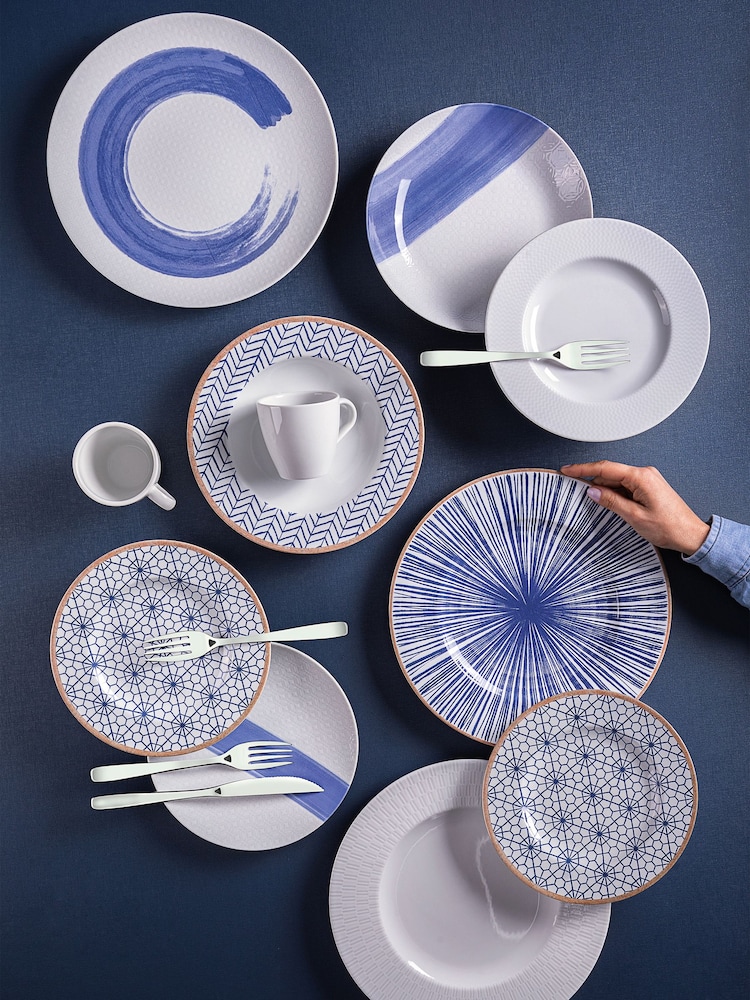 Tramontina White and Blue Soho 12 Piece Dinner Set - Image 3 of 3