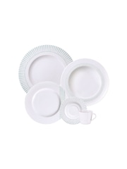 Tramontina White and Blue Monocroma 20 Piece Dinner Set - Image 2 of 4