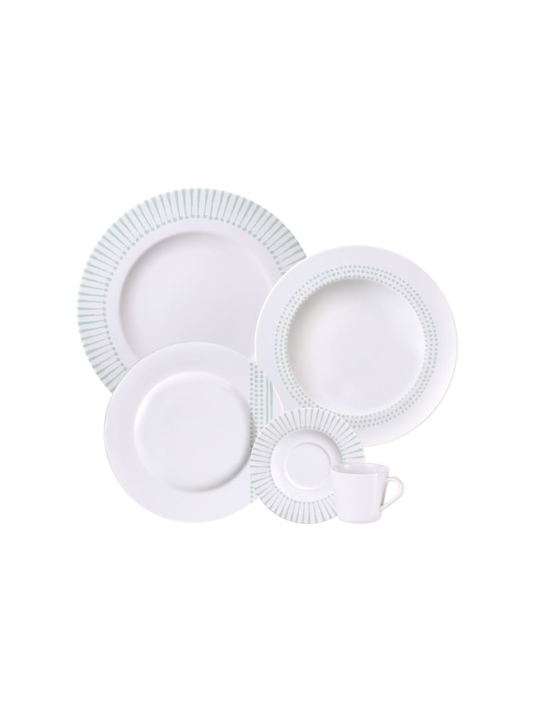 Tramontina White and Blue Monocroma 20 Piece Dinner Set - Image 2 of 4