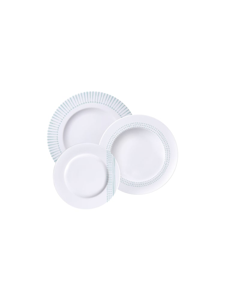 Tramontina White and Green Monocroma 12 Piece Dinner Set - Image 2 of 5