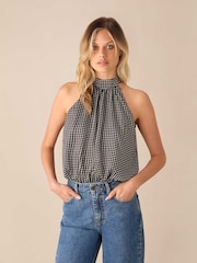 Ro&Zo Mono Polka Dot Print Satin Bodies - Bild 1 von 4