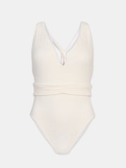 Mint Velvet White Tummy Control Textured Plunge Swimsuit - Image 11 of 11