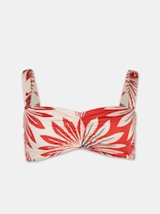 Mint Velvet Red Geo Italian Fabric Bandeau Bikini Top - Image 7 of 9