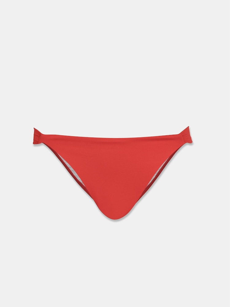 Mint Velvet Red Ruched Side Bikini Briefs - Image 5 of 6