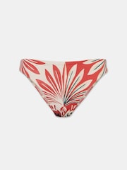 Mint Velvet Red Geo Italian Fabric High Leg Bikini Briefs - Image 5 of 6