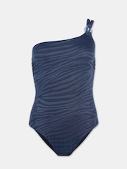 Mint Velvet Tummy Control Zebra Print One Shoulder Swimsuit - Imagen 7 de 9