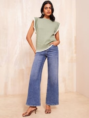Friends Like These Green Ruffle Sleeve Knit Top - Image 2 of 4