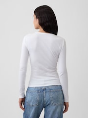 Blanco - Gap Modern Ribbed Long Sleeve T-Shirt - Imagen 2 de 5