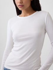 Blanco - Gap Modern Ribbed Long Sleeve T-Shirt - Imagen 4 de 5
