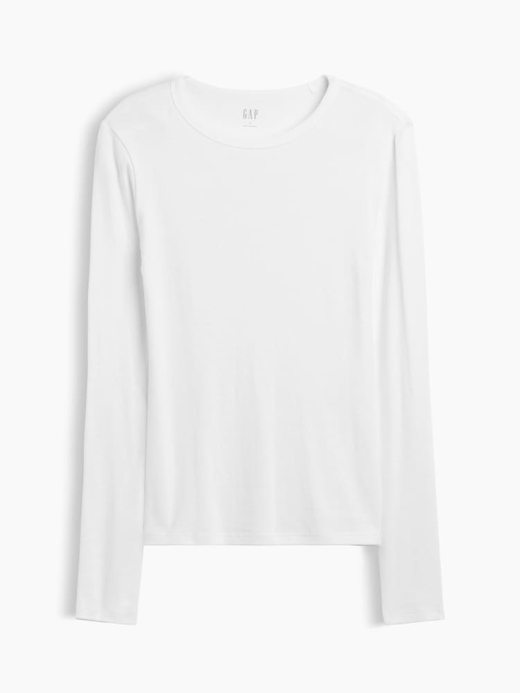 Blanco - Gap Modern Ribbed Long Sleeve T-Shirt - Imagen 5 de 5