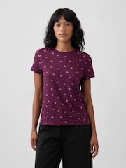 Gap Burgundy Red Favourite Crew Neck T-Shirt - Image 1 of 5