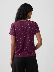 Gap Burgundy Red Favourite Crew Neck T-Shirt - Image 2 of 5