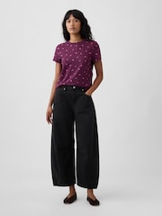Gap Burgundy Red Favourite Crew Neck T-Shirt - Image 3 of 5