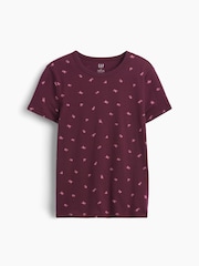 Gap Burgundy Red Favourite Crew Neck T-Shirt - Image 5 of 5