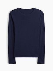 Azul/azul marino - Gap Modern Ribbed Long Sleeve T-Shirt - Imagen 5 de 5