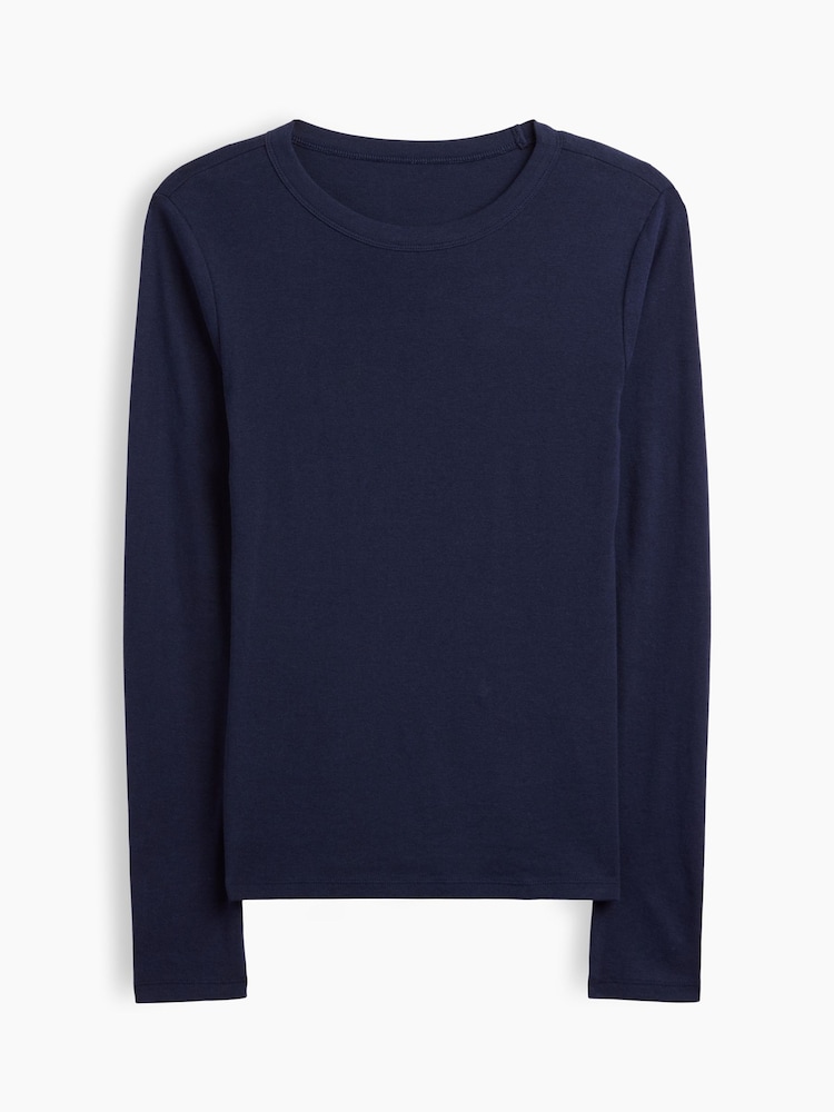 Azul/azul marino - Gap Modern Ribbed Long Sleeve T-Shirt - Imagen 5 de 5 Azul/azul marino - Gap Modern Ribbed Long Sleeve T-Shirt - Imagen 5 de 5