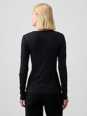 Gap Black Modern Ribbed Long Sleeve T-Shirt - Image 2 of 5