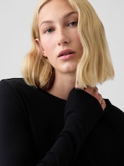 Gap Black Modern Ribbed Long Sleeve T-Shirt - Image 4 of 5