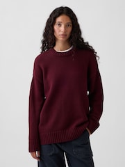 Gap Burgundy Red Oversized Jumper - Image 1 of 4